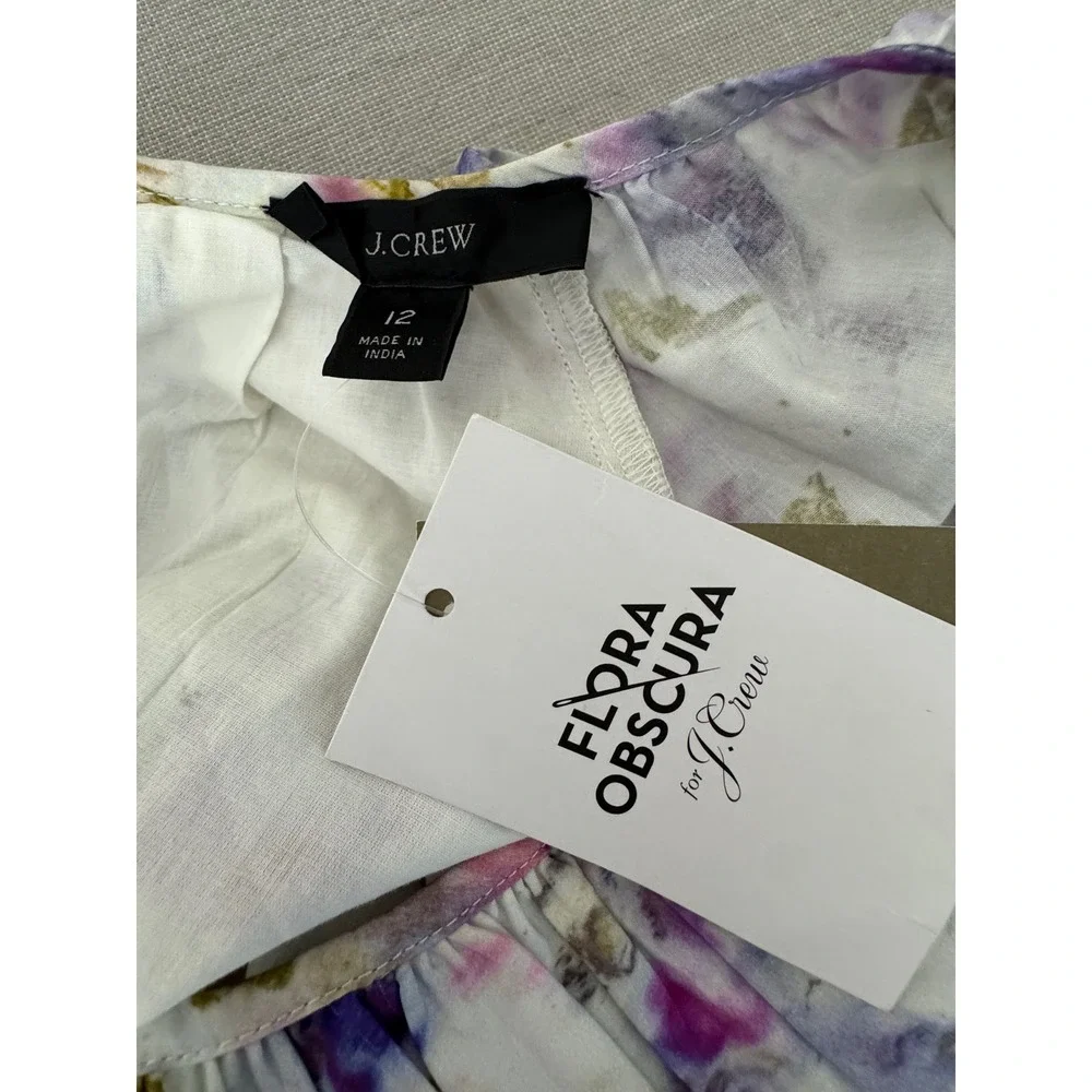 Flora Obscura x J. Crew Side Cut-Out Dress Kaleidoscope 12 NEW